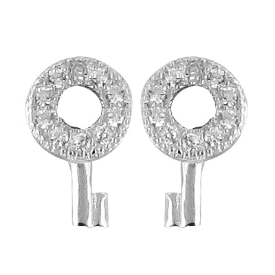925 silver cubic zirconia key earrings for women | dazzling jewelry