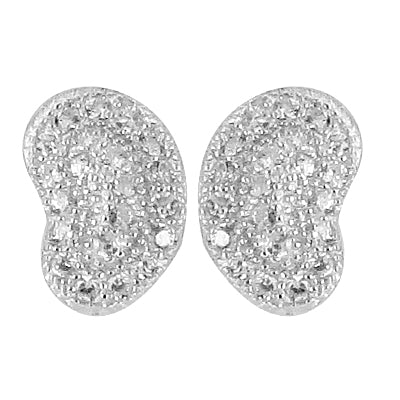 Silver stud earrings with cubic zirconia for women | gift