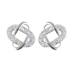 将图像加载到图库查看器中, 925 sterling silver stud earrings featuring a knot design with cubic zirconia stones, perfect for gifting