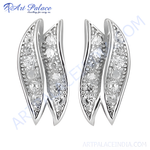 将图像加载到图库查看器中, 925 sterling silver stud earrings with sparkling cubic zirconia stones, perfect for gifting and daily wear.