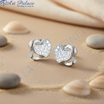 Load image into Gallery viewer, Silver Heart Stud Earrings for Women | Dainty Daily Jewelry