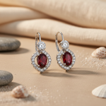 Load image into Gallery viewer, Pendientes de plata y rubí para mujer | Joyas con piedras preciosas