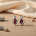 Load image into Gallery viewer, Silver Ruby Earrings for Women | Gemstone Jewelry Gift