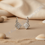 将图像加载到图库查看器中, 925纯银方形钻石耳环,女士款 | 礼品首饰