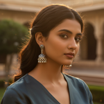 Load image into Gallery viewer, Pendientes Jhumka de plata 925 para mujer | Pendientes colgantes