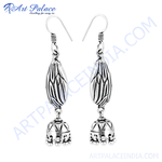 Load image into Gallery viewer, 925 sterling silver jhumka earrings with intricate design for women.