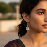 将图像加载到图库查看器中, 925纯银吉姆卡耳环 | 女士印度珠宝