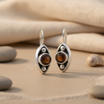 Load image into Gallery viewer, 925 Silver Brown Gemstone Drop Earrings for Women | Gift