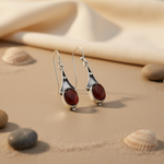 Load image into Gallery viewer, 925 Silver Garnet Drop Earrings for Women | Gemstone Jewelry