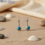 Load image into Gallery viewer, 925 Sterling Silver Turquoise Earrings for Women | Dangle Jewelry