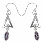 Load image into Gallery viewer, 925 Silver Amethyst Drop Earrings for Women | Dangle Jewelry