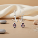 Load image into Gallery viewer, 925 Silver Amethyst Drop Earrings for Women | Gemstone Jewelry
