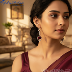 Load image into Gallery viewer, 925 Silver Garnet Drop Earrings for Women | Gemstone Jewelry