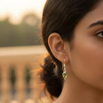 Load image into Gallery viewer, 925 Silver Peridot Drop Earrings for Women | Green Gemstone Jewelry