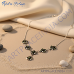 Load image into Gallery viewer, 925 Silver Green Gemstone Necklace for Women | Fashion Jewelry
