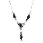 Load image into Gallery viewer, 925 Silver Onyx Y Necklace for Women | Gemstone Jewelry Gift