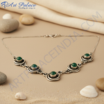 Load image into Gallery viewer, 925 Sterling Silver Green Gemstone Necklace for Women | Gift Jewelry