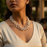 Load image into Gallery viewer, Pearl Cluster Necklace | Sterling Silver | Women's Fashion Jewelry