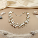 Load image into Gallery viewer, Pearl Cluster Necklace | Sterling Silver | Women's Fashion Jewelry