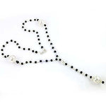 Load image into Gallery viewer, Black Bead Rosary Necklace | Religious Jewelry for Prayer