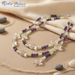 Load image into Gallery viewer, Multi-Strand Gemstone Necklace for Women | Amethyst & Quartz