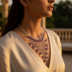 Load image into Gallery viewer, Amethyst & Rose Quartz Waterfall Necklace | 925 Silver | For Women
