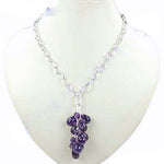 Load image into Gallery viewer, 925 Silver Grape Cluster Pendant Necklace | Purple Gemstone