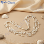 Load image into Gallery viewer, Multi Strand White Gemstone Necklace | Statement Jewelry for Women