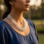 Load image into Gallery viewer, Multi Strand White Gemstone Necklace | Statement Jewelry for Women