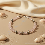 Load image into Gallery viewer, Rose Quartz Bead Necklace | Silver Accents | Women's Jewelry Gift