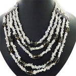 Load image into Gallery viewer, Multi-Layer White Gemstone & Smoky Quartz Necklace for Women