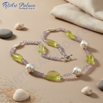 Load image into Gallery viewer, Amethyst & Lemon Quartz Necklace | Women's Gemstone Jewelry