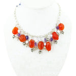 Load image into Gallery viewer, Silver Gemstone Necklace | Orange Carnelian & Amethyst Jewelry