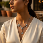 将图像加载到图库查看器中, 925 Silver Floral Necklace | Crystal Stone | For Women | Gift