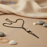 Load image into Gallery viewer, Oxidized Silver Necklace with Clear Stone | Women's Jewelry