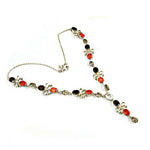 Load image into Gallery viewer, Silver Gemstone Flower Necklace for Women | Fashion Jewelry