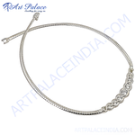 Load image into Gallery viewer, Silver chain necklace with cubic zirconia stones, perfect for women's elegant jewelry.