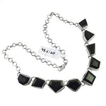 Load image into Gallery viewer, Silver Geometric Onyx Necklace for Women | Statement Jewelry