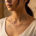 Load image into Gallery viewer, 925 Silver Gemstone Station Necklace | Women's Daily Wear Jewelry