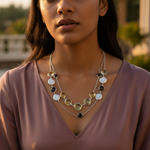 Load image into Gallery viewer, Silver Gemstone Necklace for Women | Daily Wear Jewelry
