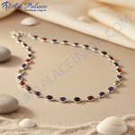 Load image into Gallery viewer, 925 Silver Gemstone Necklace for Women | Colorful Daily Wear
