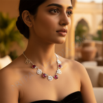 Load image into Gallery viewer, 925 Silver Ruby Rose Necklace | Women's Floral Jewelry