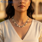 Load image into Gallery viewer, Silver Bezel Set Gemstone Necklace | Women's Daily Wear Jewelry