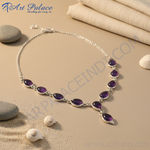 Load image into Gallery viewer, 925 Silver Amethyst Teardrop Necklace for Women | Gift Jewelry