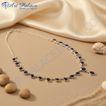 Load image into Gallery viewer, 925 Silver Blue Gemstone Necklace | Teardrop Design for Women