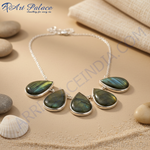 Load image into Gallery viewer, 925 Silver Labradorite Necklace for Women | Teardrop Gemstone