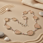 Load image into Gallery viewer, Silver Rose Quartz Necklace for Women | Gemstone Jewelry