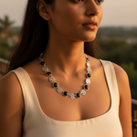 Load image into Gallery viewer, 925 Silver Black Onyx Rose Necklace | Women's Fashion Jewelry