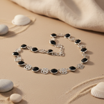 Load image into Gallery viewer, 925 Silver Black Onyx Rose Necklace | Women's Fashion Jewelry