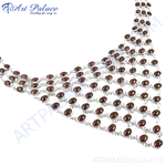 Load image into Gallery viewer, 925 sterling silver necklace featuring oval-cut ruby gemstones. Elegant statement jewelry design.